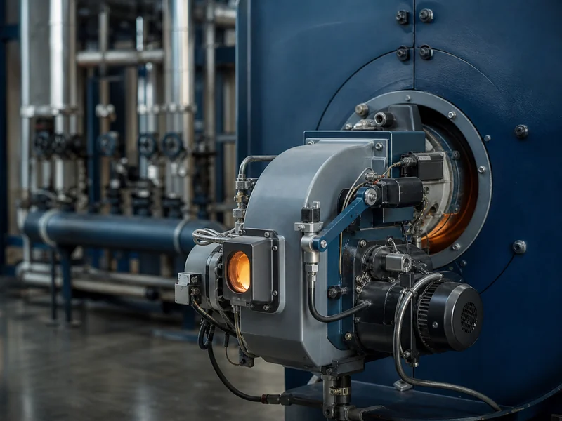 Modulating burner holding steam pressure through a load swing on an industrial boiler under firing rate control